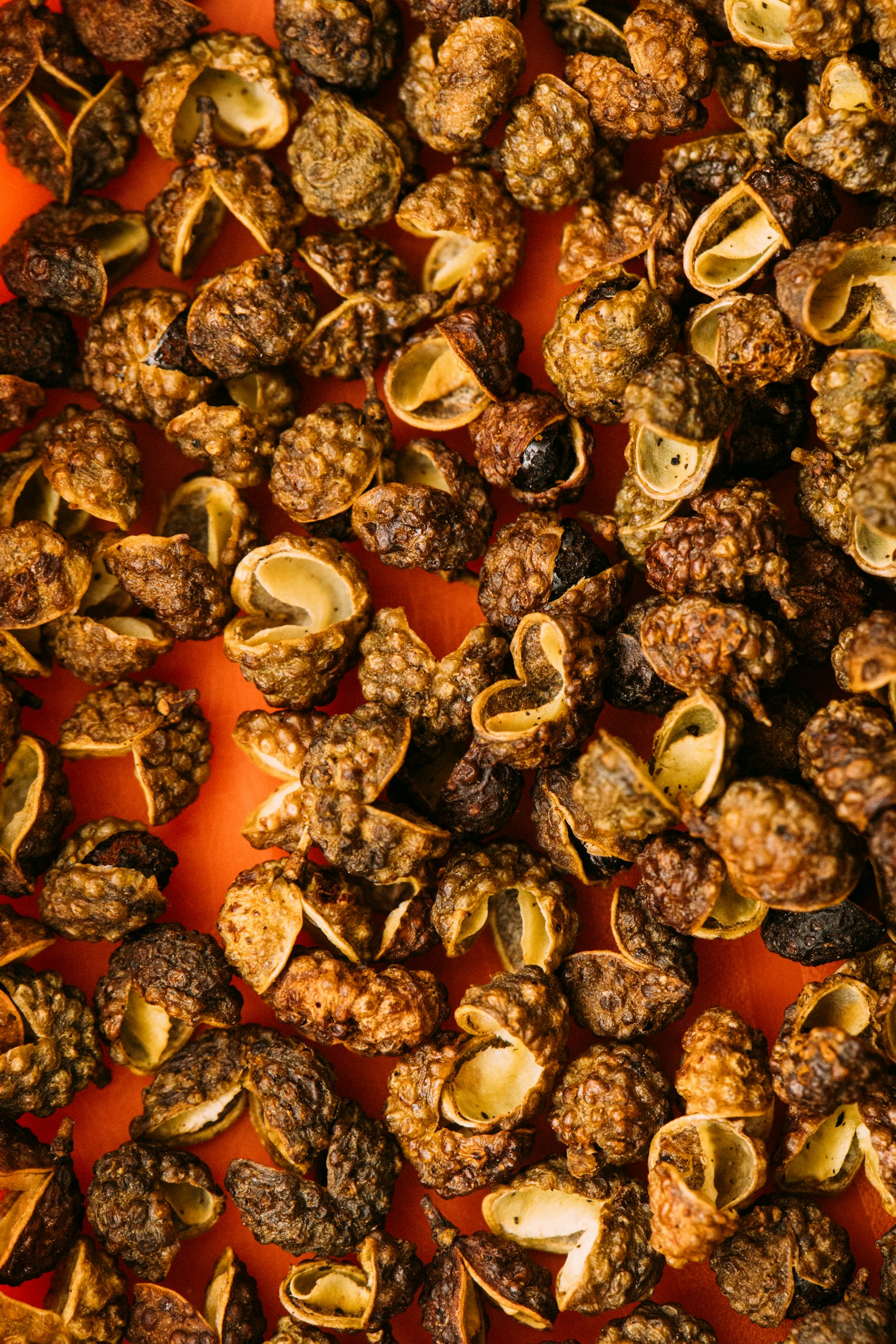 baies brunes et blanches de poivre du Sichuan séchées, matière première utilisée dans Samarcande